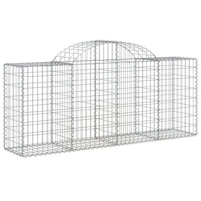 vidaXL Paniers à gabions arqués 2 pcs 200x50x80/100 cm Fer galvanisé