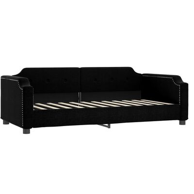 vidaXL Lit de repos sans matelas noir 80x200 cm tissu