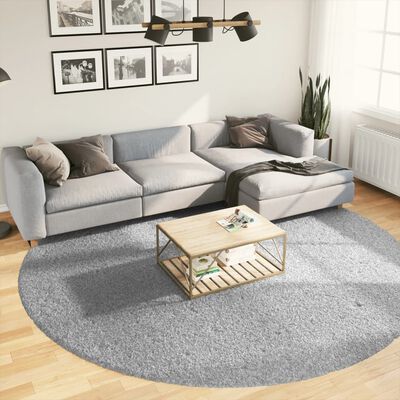 vidaXL Tapis shaggy PAMPLONA poils longs moderne gris Ø 280 cm