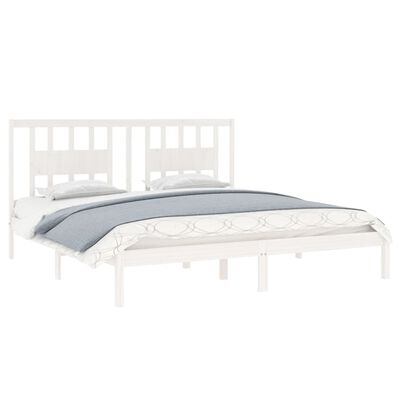 vidaXL Cadre de lit sans matelas blanc bois massif 200x200 cm