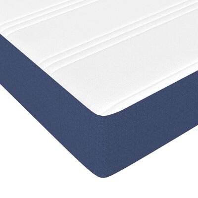 vidaXL Sommier à lattes de lit avec matelas Bleu 90x200 cm Tissu