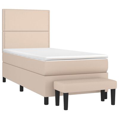 vidaXL Sommier à lattes de lit avec matelas Cappuccino 80x200 cm