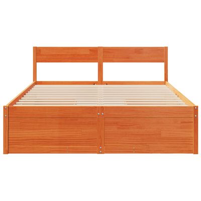 vidaXL Cadre de lit sans matelas cire marron 150x200cm bois pin massif