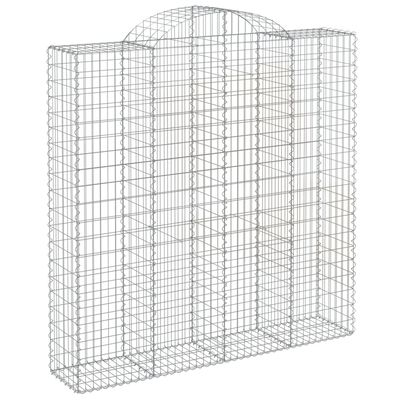 vidaXL Paniers à gabions arqués 3 pcs 200x50x200/220 cm Fer galvanisé