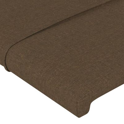 vidaXL Tête de lit à LED Marron foncé 180x5x118/128 cm Tissu