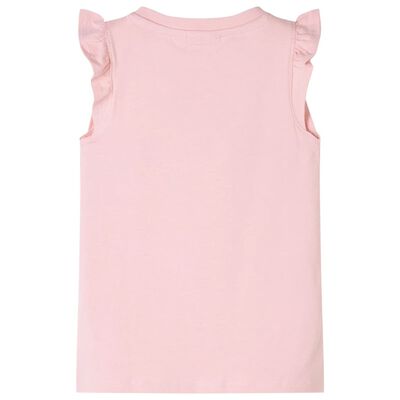 T-shirt enfants avec manches à volants rose clair 116