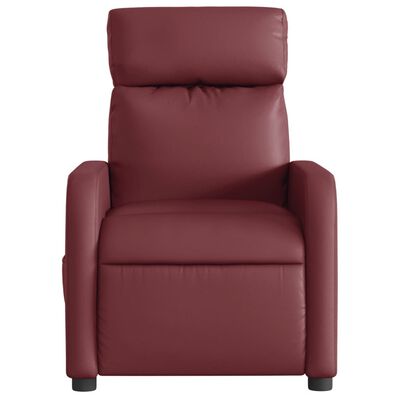 vidaXL Fauteuil de massage inclinable électrique rouge bordeaux