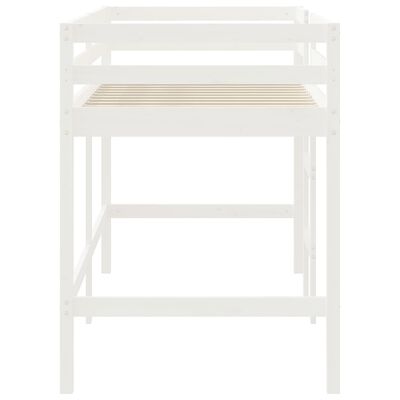 vidaXL Lit mezzanine enfants échelle blanc 90x190 cm bois pin massif