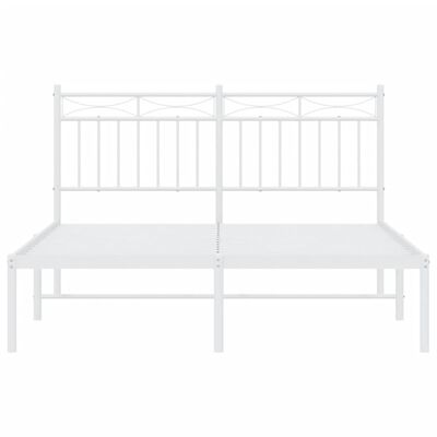 vidaXL Cadre de lit métal sans matelas et tête de lit blanc 135x190 cm