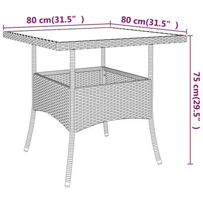 vidaXL Ensemble à manger de jardin 5pcs Résine tressée Marron