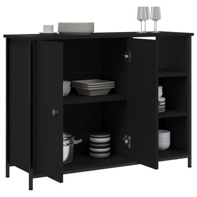 vidaXL Buffet noir 100x33x75 cm bois d'ingénierie