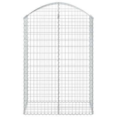 vidaXL Panier de gabions arqué 100x50x140/160 cm Fer galvanisé