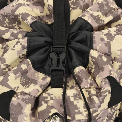 vidaXL Sac à dos de randonnée marron camouflage 60 L tissu oxford