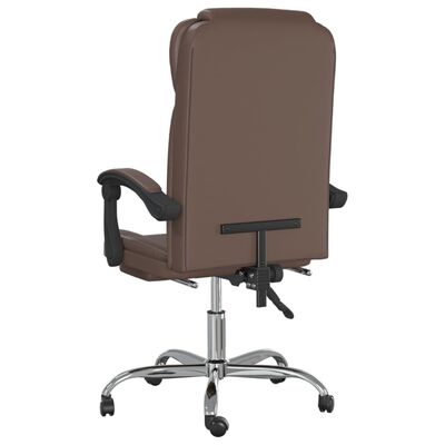 vidaXL Fauteuil inclinable de bureau Marron Similicuir