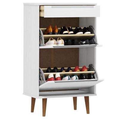 vidaXL Armoire à chaussures MOLDE Blanc 59,5x35x103 cm Bois de pin