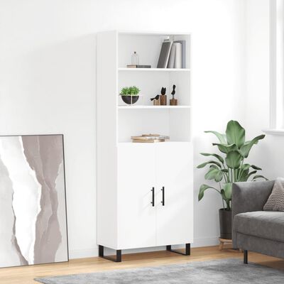 vidaXL Buffet haut Blanc 69,5x34x180 cm Bois d'ingénierie