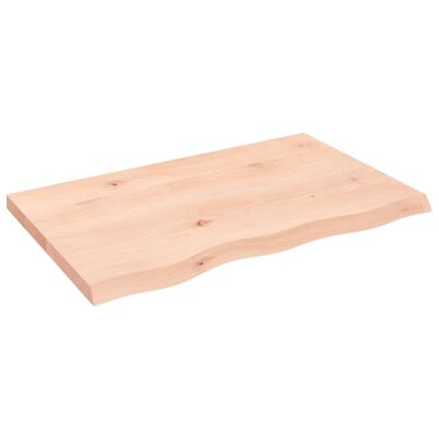 vidaXL Dessus de table 80x50x(2-4) cm bois de chêne massif non traité