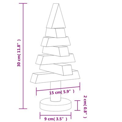 vidaXL Arbres de Noël en bois pour décoration 2 pcs 30 cm pin massif