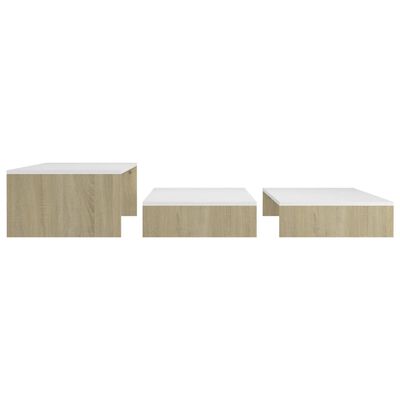 vidaXL Ensemble de tables basses gigognes Blanc chêne 100x100x26,5 cm