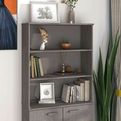 vidaXL Dessus de buffet HAMAR Gris clair 85x35x100 cm Bois de pin