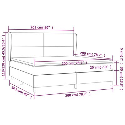 vidaXL Sommier à lattes de lit et matelas Gris foncé 200x200cm Velours