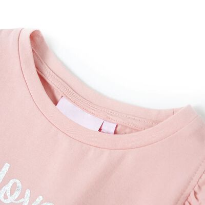 T-shirt enfants avec manches à volants rose clair 128