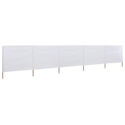 vidaXL Paravent 5 panneaux Tissu 600 x 160 cm Blanc sable