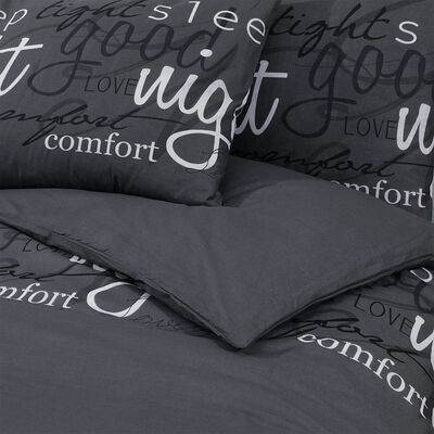 vidaXL Ensemble de housse de couette Noir 135x200 cm Coton