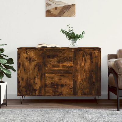 vidaXL Buffet chêne fumé 104x35x70 cm bois d'ingénierie