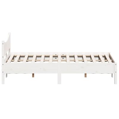 vidaXL Cadre de lit sans matelas blanc 135x190 cm bois de pin massif