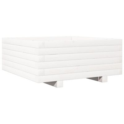 vidaXL Jardinière blanc 60x60x26,5 cm bois de pin massif