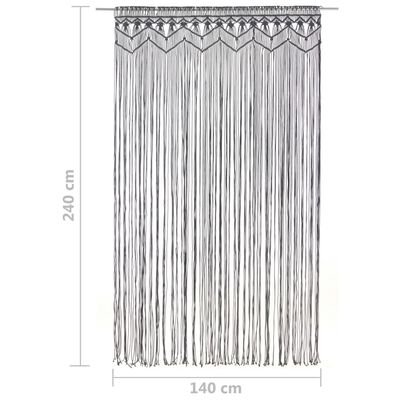 vidaXL Rideau en macramé Anthracite 140x240 cm Coton