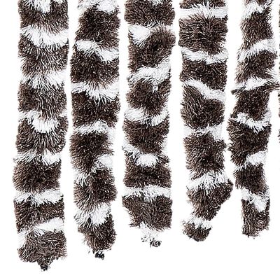 vidaXL Rideau anti-mouches marron et blanc 118x220 cm chenille