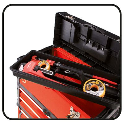 YATO Chariot a boîtes a outils avec 3 tiroirs 52x32x72 cm pas cher