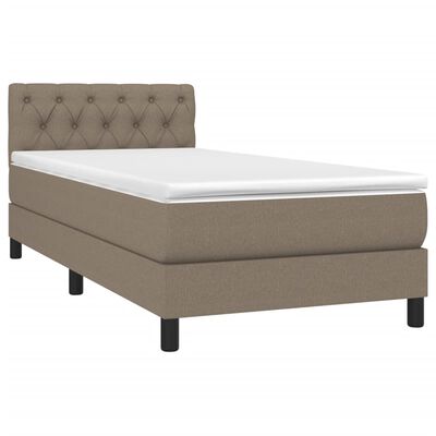 vidaXL Sommier à lattes de lit avec matelas Taupe 80x200 cm Tissu