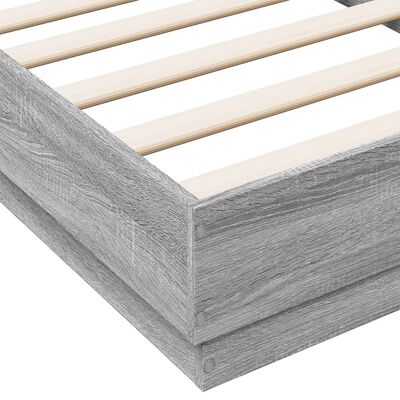 vidaXL Cadre de lit sonoma gris 90x190 cm bois d'ingénierie