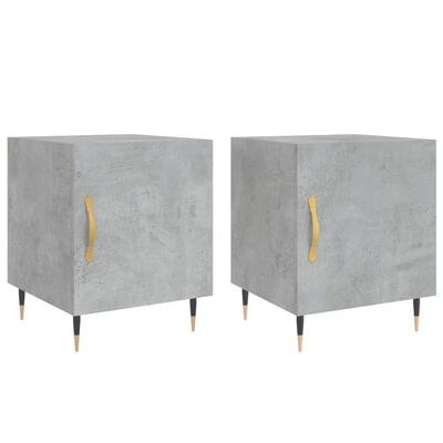 vidaXL Tables de chevet 2 pcs gris béton 40x40x50 cm bois d’ingénierie