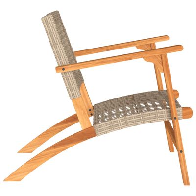 vidaXL Chaises de jardin lot de 2 beige résine tressée bois d’acacia