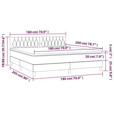 vidaXL Sommier à lattes de lit et matelas Gris clair 180x200cm Velours