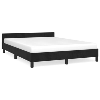 vidaXL Cadre de lit sans matelas noir 140x200 cm velours