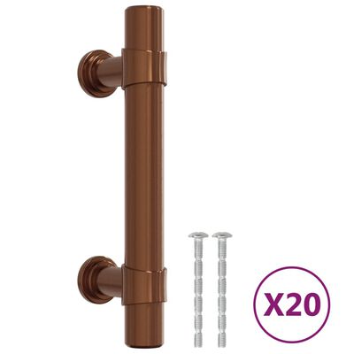 vidaXL Poignées d'armoire 20 pcs bronze 64 mm acier inoxydable