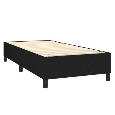 vidaXL Sommier à lattes de lit matelas et LED Noir 90x190 cm Tissu