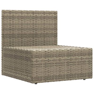 vidaXL Salon de jardin 9 pcs avec coussins Gris Résine tressée