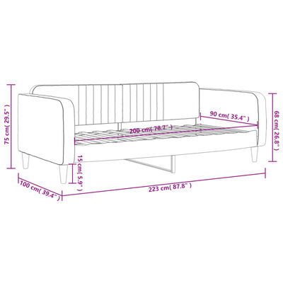 vidaXL Lit de repos vert foncé 90x200 cm velours