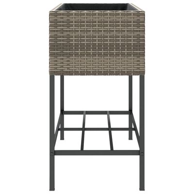 vidaXL Jardinières avec étagère 2 pcs gris 90x40x75 cm résine tressée