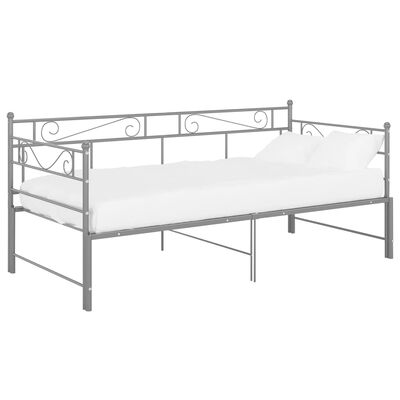 vidaXL Cadre de canapé-lit extensible gris métal 90x200 cm