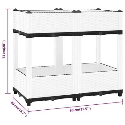 vidaXL Lit surélevé 80x40x71 cm Polypropylène