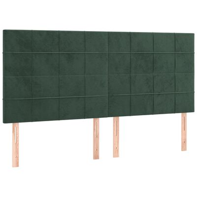 vidaXL Sommier à lattes de lit et matelas Vert foncé 200x200cm Velours