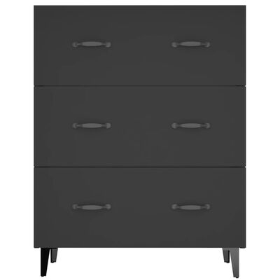 vidaXL Buffet noir 69,5x34x90 cm bois d'ingénierie