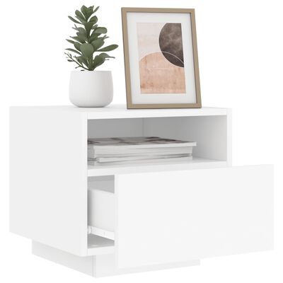 vidaXL Table de chevet avec lumières LED blanc 40x39x37 cm